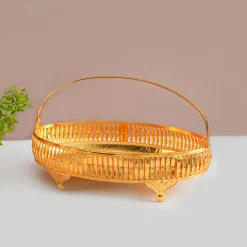 MARKET99 Golden Oval Nordic Basket With Handle