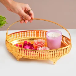 MARKET99 Golden Oval Nordic Basket With Handle