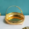 MARKET99 Golden Round Nordic Basket With Handle