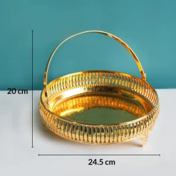 MARKET99 Golden Round Nordic Basket With Handle