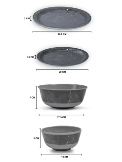 MARKET99 Grey Static Dinner Set