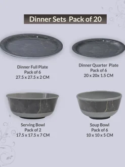 MARKET99 Grey Static Dinner Set