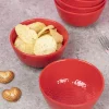 Market99 Hammered Melamine Tableware Red Glossy Finish Soup Bowls for Dining Table (Set Of 6, 300 mL )