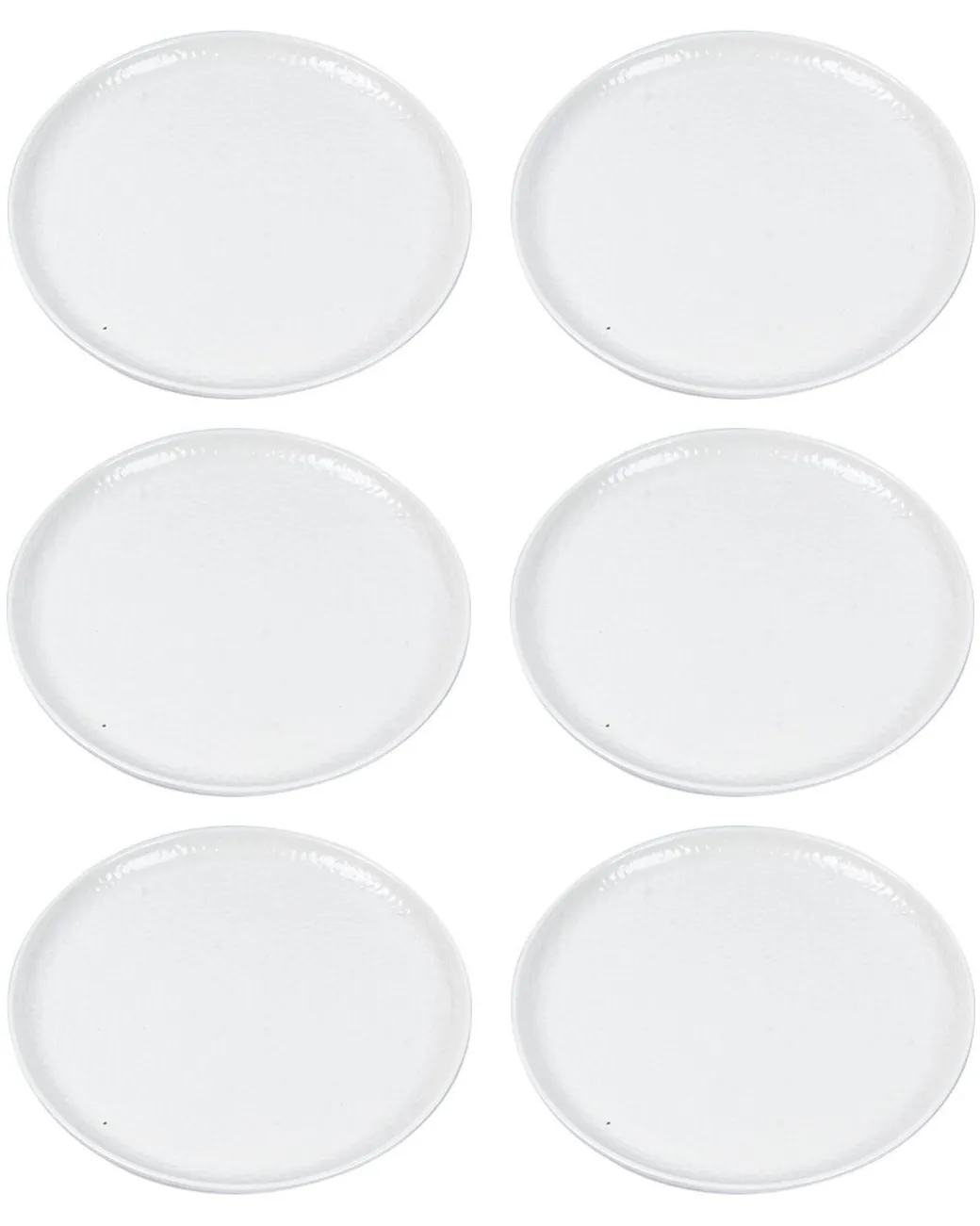 Market99 Hammered Melamine Tableware White Glossy Finish Quarter Plates for Dining Table (Set Of 6, White)