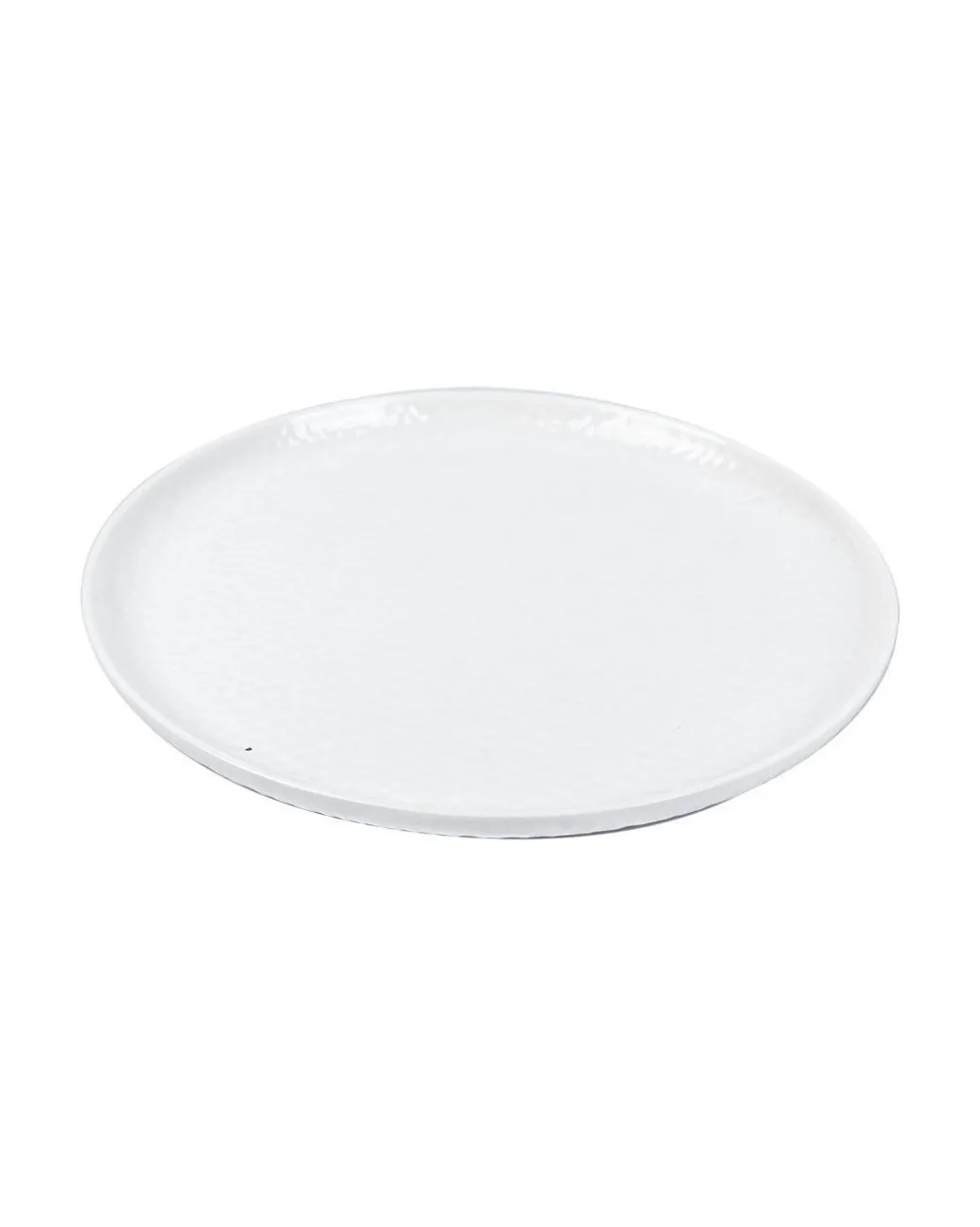 Market99 Hammered Melamine Tableware White Glossy Finish Quarter Plates for Dining Table (Set Of 6, White)