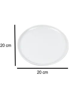 Market99 Hammered Melamine Tableware White Glossy Finish Quarter Plates for Dining Table (Set Of 6, White)