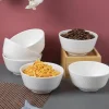 Market99 Hammered Melamine Tableware White Glossy Finish Soup Bowls for Dining Table (Set Of 6, 300 mL )