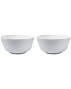 Market99 Hammered Melamine Tableware White Glossy Finish Serving Bowls for Dining Table (Set Of 2, 1300 mL )