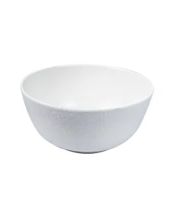 Market99 Hammered Melamine Tableware White Glossy Finish Serving Bowls for Dining Table (Set Of 2, 1300 mL )