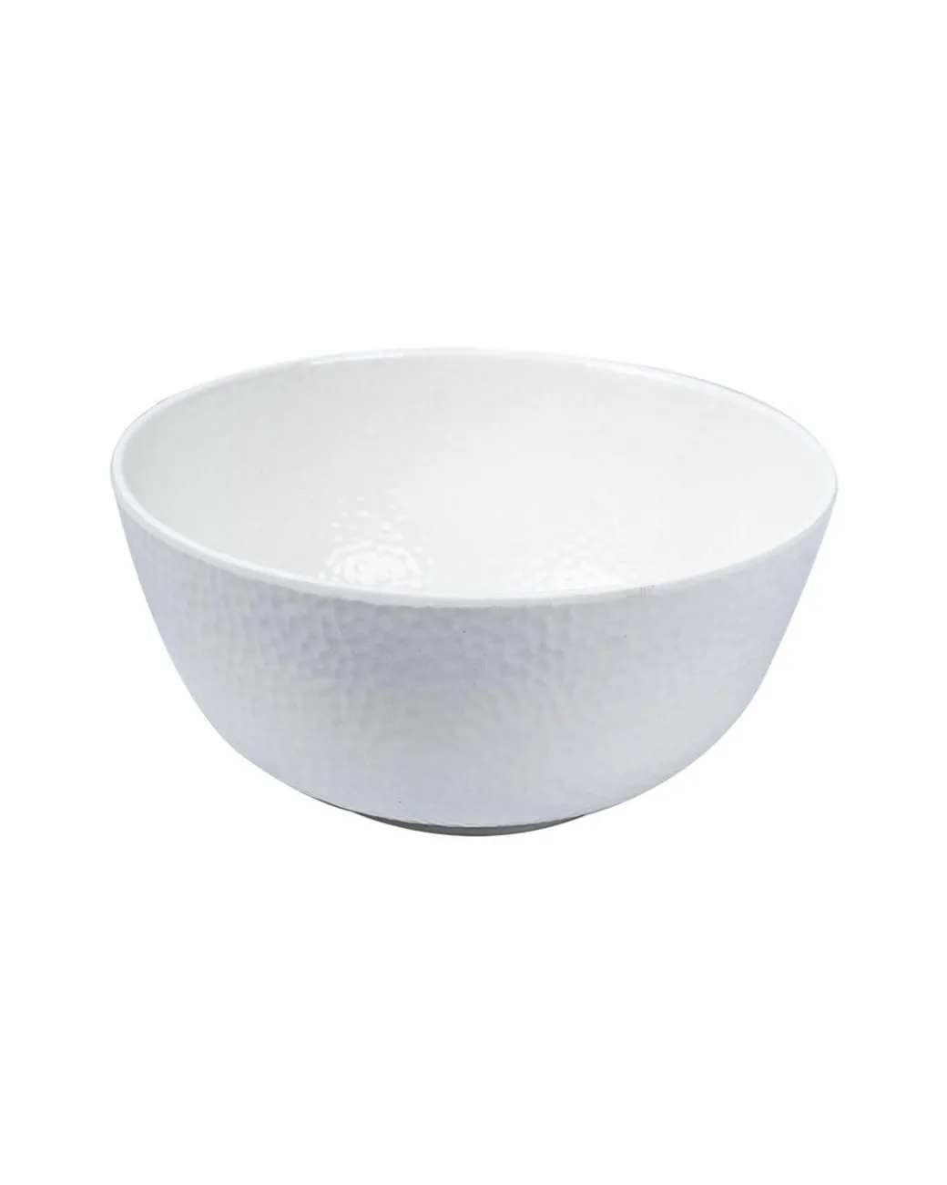 Market99 Hammered Melamine Tableware White Glossy Finish Serving Bowls for Dining Table (Set Of 2, 1300 mL )