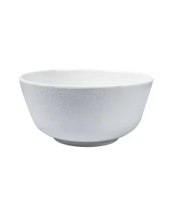 Market99 Hammered Melamine Tableware White Glossy Finish Serving Bowls for Dining Table (Set Of 2, 1300 mL )