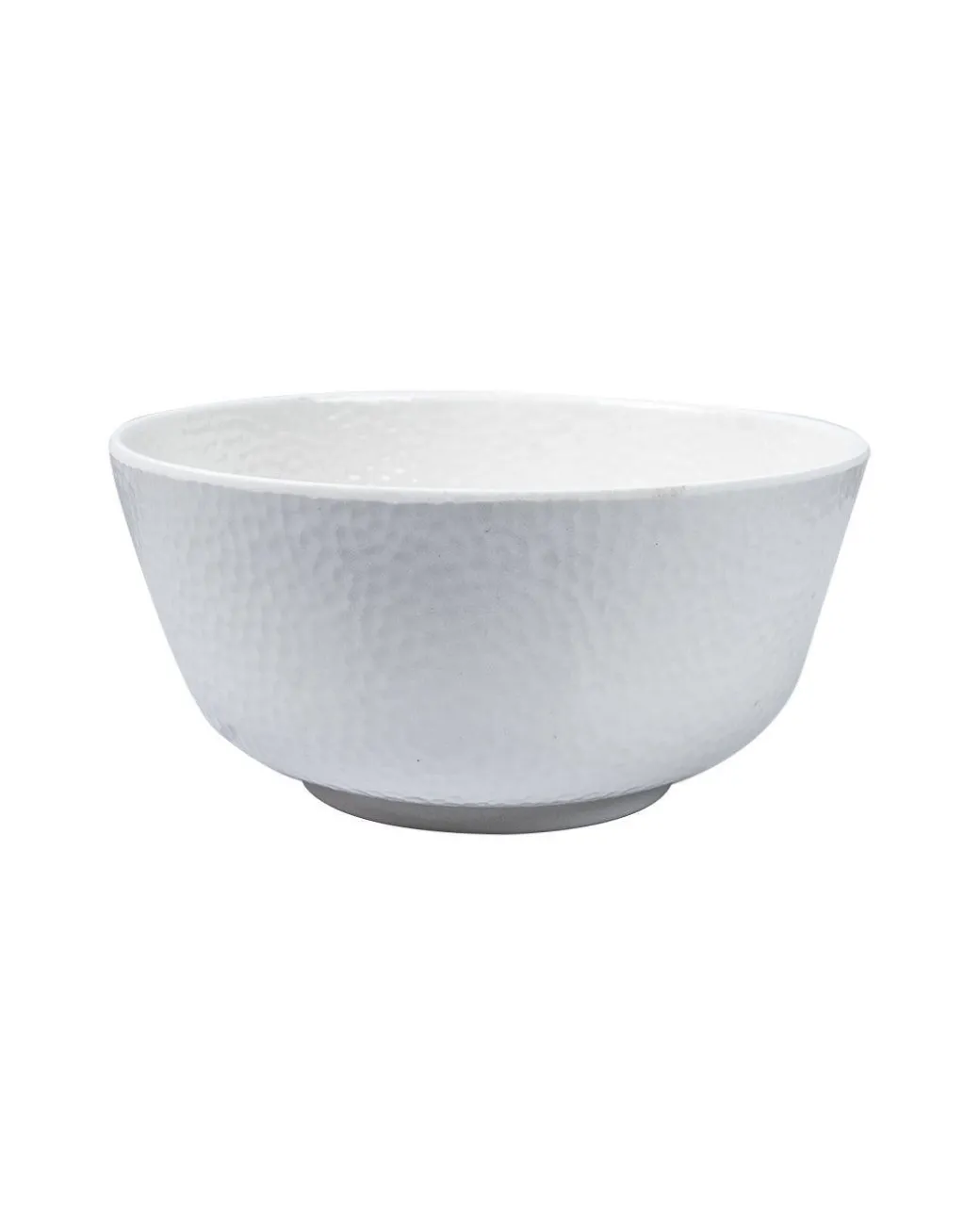 Market99 Hammered Melamine Tableware White Glossy Finish Serving Bowls for Dining Table (Set Of 2, 1300 mL )