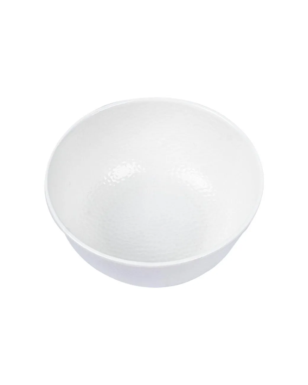 Market99 Hammered Melamine Tableware White Glossy Finish Serving Bowls for Dining Table (Set Of 2, 1300 mL )