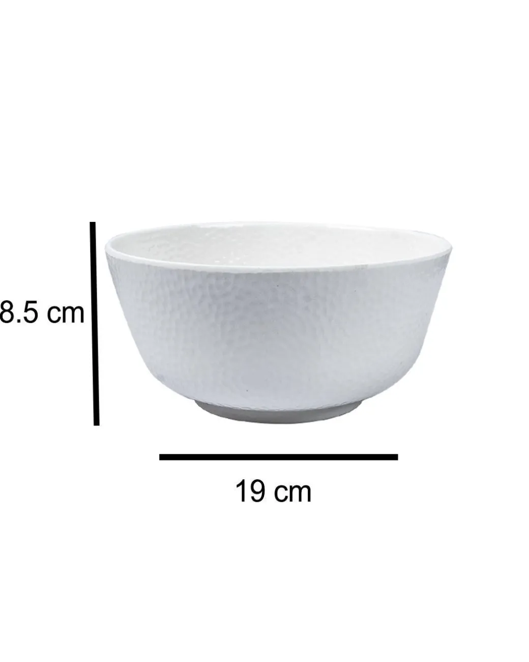 Market99 Hammered Melamine Tableware White Glossy Finish Serving Bowls for Dining Table (Set Of 2, 1300 mL )