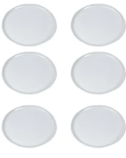 Market99 Hammered Melamine Tableware White Glossy Finish Full Plates for Dining Table (Set Of 6, White)