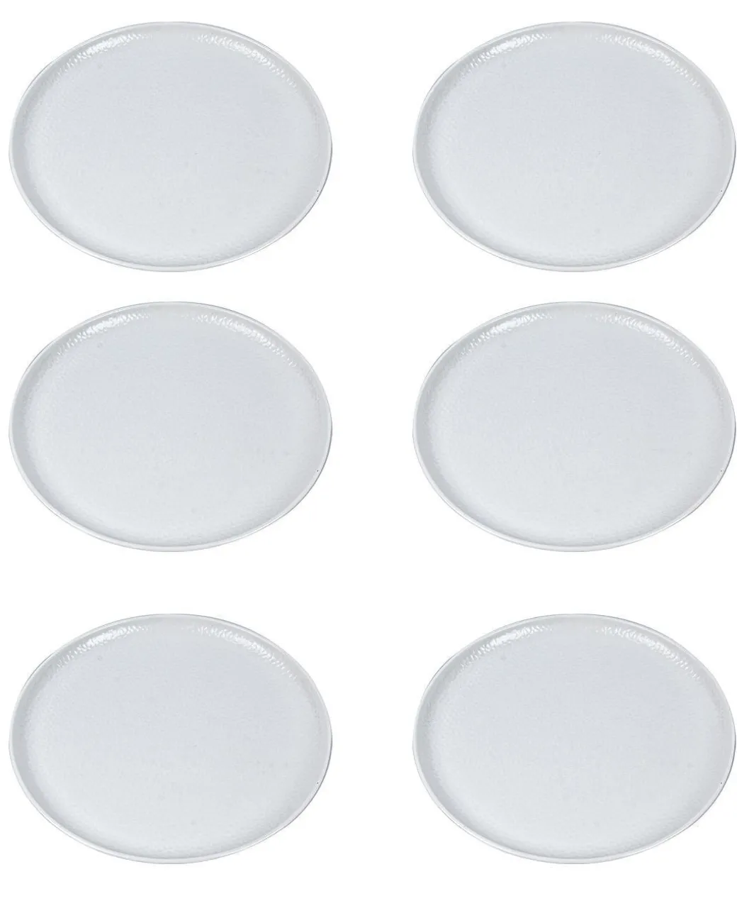 Market99 Hammered Melamine Tableware White Glossy Finish Full Plates for Dining Table (Set Of 6, White)