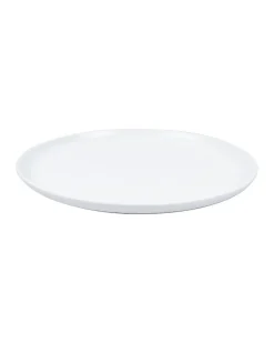 Market99 Hammered Melamine Tableware White Glossy Finish Full Plates for Dining Table (Set Of 6, White)