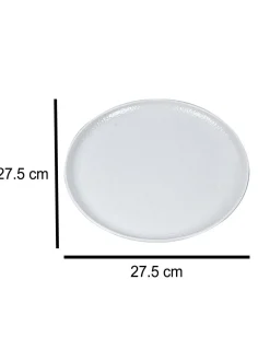 Market99 Hammered Melamine Tableware White Glossy Finish Full Plates for Dining Table (Set Of 6, White)