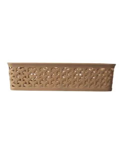 Market99 Medium Plastic Multipurpose Storage Basket ( Set Of 4, Solid Beige Colour)