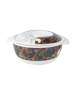 Market99 Melamine Tableware Glossy Finish Dual Glazed Casserole with Lid for Dining Table