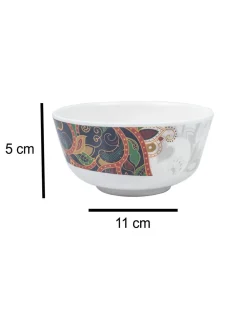 Market99 Melamine Tableware Glossy Finish Dual Glazed Soup Bowls for Dining Table (Set Of 6, 250 mL )