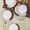 Market99 Melamine Tableware Dual Glazed Quarter Plates for Dining Table (Set Of 6)