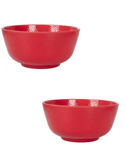 Market99 Melamine Tableware Red Serving Bowls for Dining Table (Set Of 2, 1300mL )