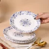 Market99 Melamine Tableware Glossy Floral Finish Quarter Plates for Dining Table (Set Of 6)