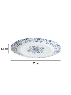 Market99 Melamine Tableware Glossy Floral Finish Quarter Plates for Dining Table (Set Of 6)