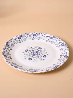 Market99 Melamine Tableware Glossy Floral Finish Quarter Plates for Dining Table (Set Of 6)