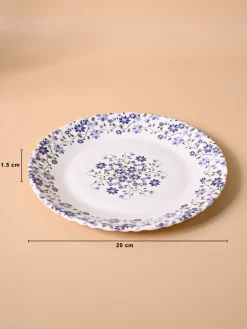 Market99 Melamine Tableware Glossy Floral Finish Quarter Plates for Dining Table (Set Of 6)