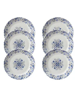 Market99 Melamine Tableware Glossy Floral Finish Quarter Plates for Dining Table (Set Of 6)