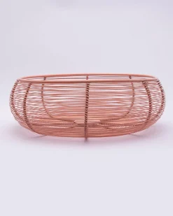 Market99 Metal Wire Countertop Fruit Basket for Home & Kitchen - Peach Colour, Iron