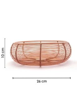 Market99 Metal Wire Countertop Fruit Basket for Home & Kitchen - Peach Colour, Iron