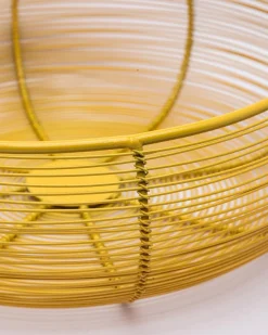 Market99 Metal Wire Countertop Fruit Bowl, Basket Holder Stand, For Home & Kitchen, Yellow Colour, Iron