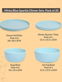 Market99 Minto Blue Sparkle Dinner Set