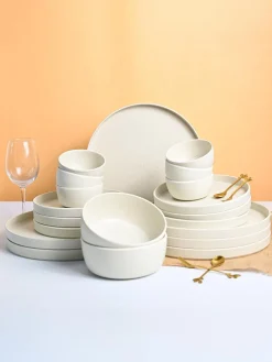 MARKET99 Minto Cream Sparkle Dinner Set