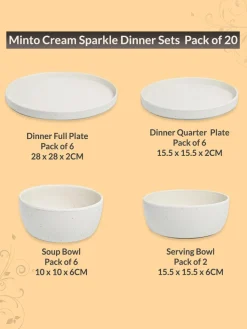 MARKET99 Minto Cream Sparkle Dinner Set
