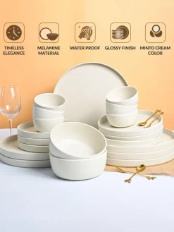 MARKET99 Minto Cream Sparkle Dinner Set