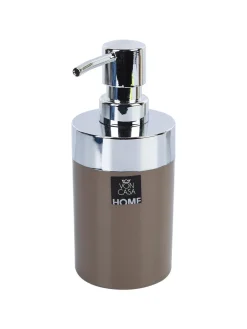 Market99 340mL Refillable Soap Dispenser With Silver Pump & Brown Soap Holder