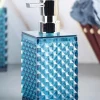 Market99 340mL Refillable Soap Dispenser With Silver Pump & Light Blue Plastic Liquid Soap Holder