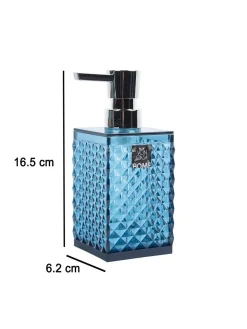 Market99 340mL Refillable Soap Dispenser With Silver Pump & Light Blue Plastic Liquid Soap Holder