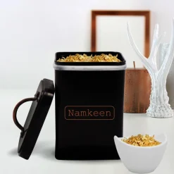 Market99 Namkeen Jar with Lid - (Black, 1900mL)