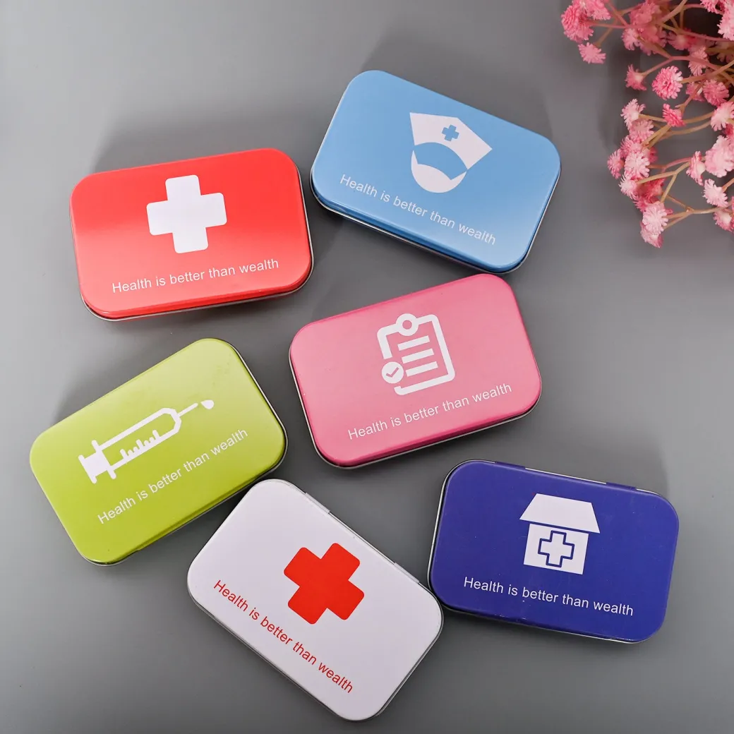 Market99 Pill Box Organizer Set of 6 - Multi Tin Glossy Finish