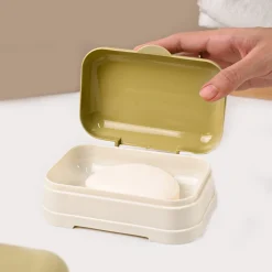 Market99 Plastic Mustad & White Soap Dish - Set Of 2