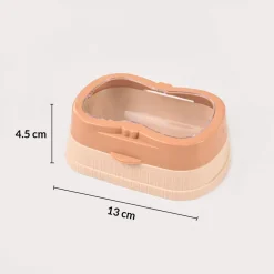 Market99 Plastic Peach & Beige Soap Dish - Set Of 2