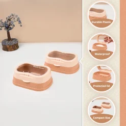 Market99 Plastic Peach & Pink Soap Dish - Set Of 2