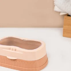Market99 Plastic Peach & Pink Soap Dish - Set Of 2