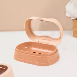 Market99 Plastic Peach & Pink Soap Dish - Set Of 2