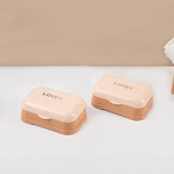 Market99 Plastic Peach Soap Dish - Set Of 2